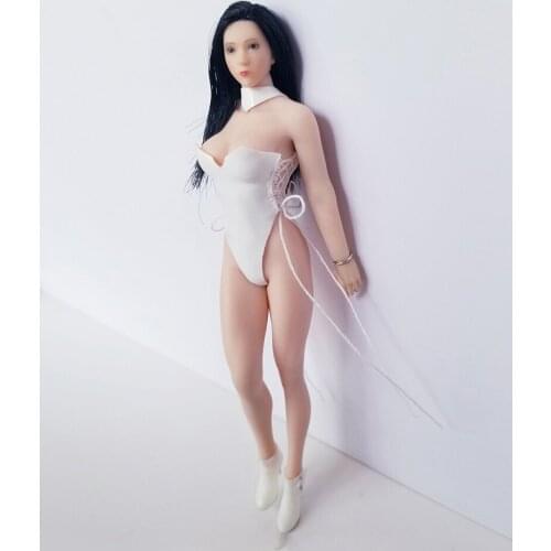 1/12 Sexy Swimsuit High Heels White Leather Female Figure Clothes Accessory for 6'' Body Clothes Accessories Model In Stock