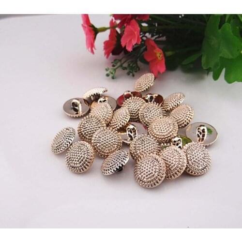 10pcs 15-17mm Gold Tone Jewel Snap Buttons Gypsophila Acrylic Antique Round Shirt Cabochon Accessories Crafts