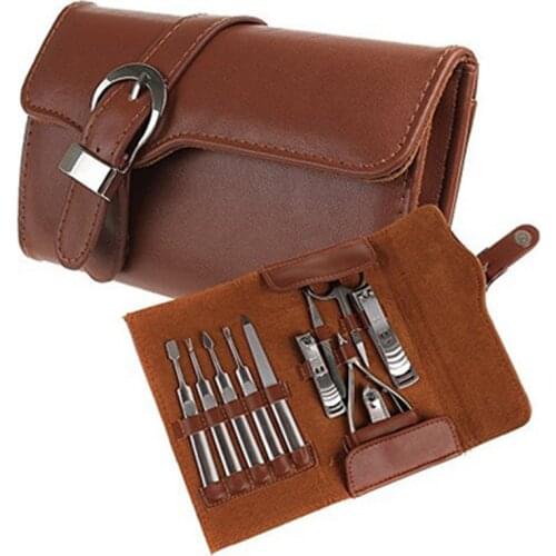 11pcs/Set Pro Multifuntion Nail Clipper Kit All for Pedicure Scissors Tweezer Knife Manicure Set Nail Art Tools with PU Bag