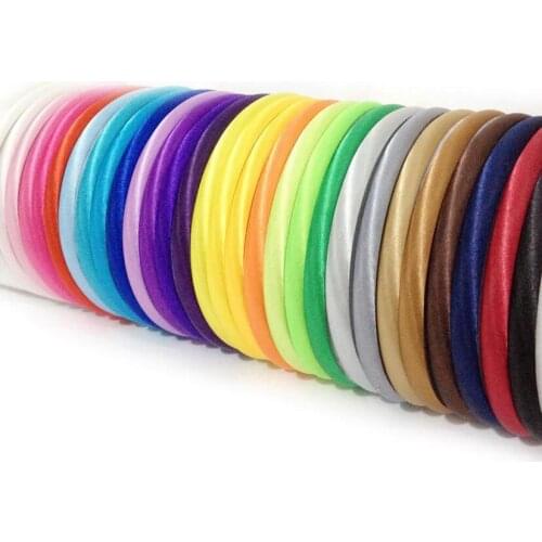 120pcs 10mm Satin Headband Girls Satin Headband Children Flower headbands For Hair Accessories
