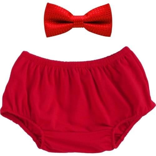 2pcs Set Baby Boy Girl Clothes Cake Smash Outfit Diaper Cover Pants Bow Tie 1st Birthday Photo Props Outfit Cute Baby Clothes