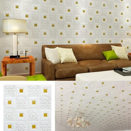 3D Wall Stickers Ceiling Sticker Roof Decoration Foam Wallpaper Waterproof DIY TV Background Wallpaper Room Decoration Sticker
