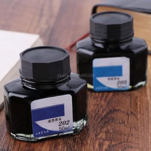 50ml Bottled Glass Smooth Writing Fountain Pen Ink Refill School Student Stationery Office Supplies 4 Colors Whosale & Dropship
