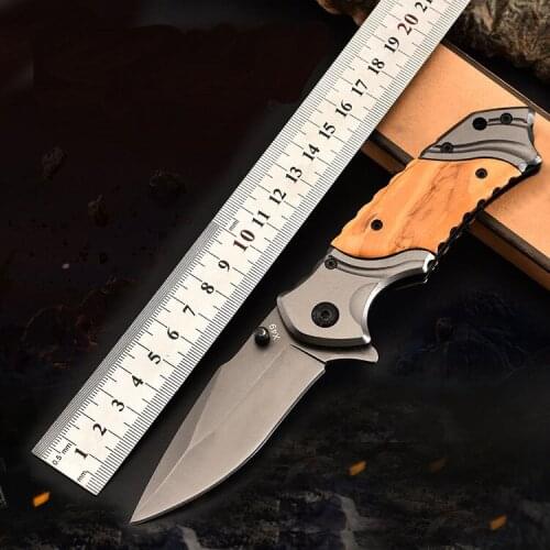 8.0'' Knives Damascus Steel Pocket Hunting Camping Knife Folding blade Tactical Knife Wood Handle Survival Outdoor Knife Tools