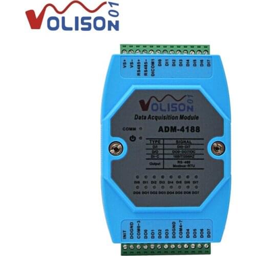8DI/8DO 8-channel switch input 8-channel switch output acquisition module RS485 Modbus protocol