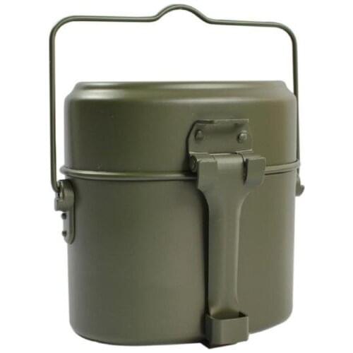 Free shipping Army Soldier Military Outdoor Camping Mess Kit Lunch Protable Dinner Box Canteen Kettle Pot Bowl