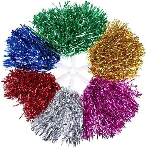 1pc 20cm Glittery Sport Cheerleading Pom Kindergarden Competition Flower balls Football Basketball Match Pompon Children Use