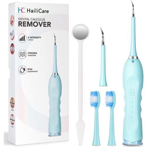 Household Dental Calculus Remover Tartar Plaque Remover Scaler Electric Toothbrush Head Mouth Mirror Set Teeth Cleaner Whitening