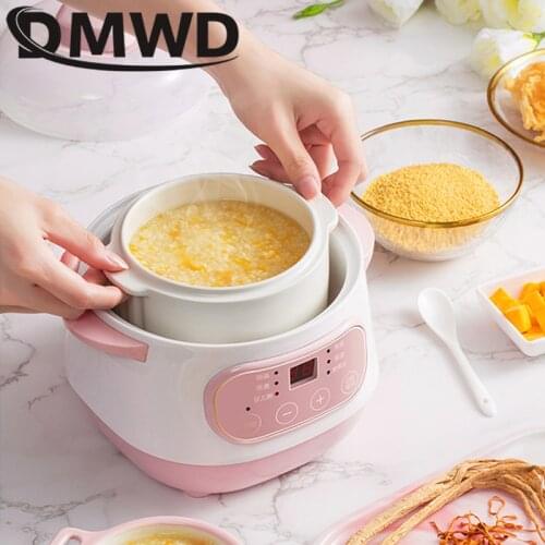 DMWD Electric Slow Cooker Food Steamer Ceramic Pot Multifunction BirdNest Soup Stew Pregnant Tonic Baby Supplement Heater Warmer