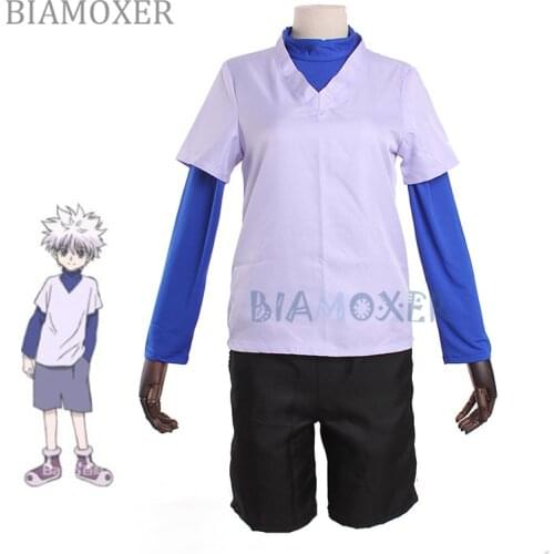 Hunter x Hunter Killua Zoldyck Cosplay Costume Custom Made Cosplay suit Killua Zoldyck uniform Wig