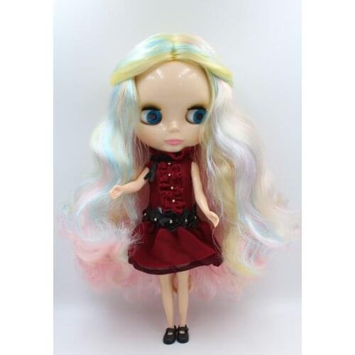 Free Shipping big discount RBL-252DIY Nude Blyth doll birthday gift for girl 4colour big eyes dolls with beautiful Hair cute toy
