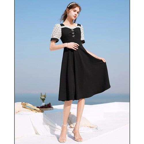 Summer Dress Female Patchwork Casual Womens Dresses Short Sleeve Woman Beach Dress Loose Long Dresses Summer 2021 Ladies