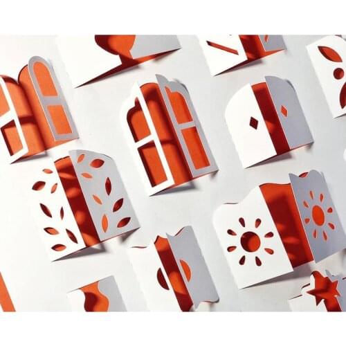 24/pcs Metal Cutting Dies 3D windows Stencils for DIY Scrapbooking Album Paper Card Decorative Craft Embossing Die Cuts