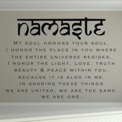 Namaste Wall Decal Yoga Wall Art Home Bedroom Deocr Namaste Quote Vinyl Wall Sticker Removable Yoga Studio Wall Murals AY1440