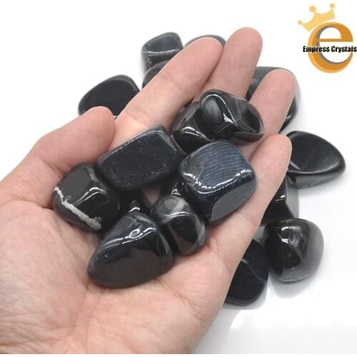 Natural Black Onyx Obsidian Crystal Tumbled Bulk Healing Mineral Specime Gemstones Gem Raw Aquarium Decoration Gift