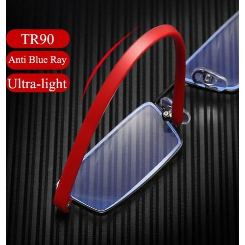 High Quality TR90 Half-Frame Reading Glasses Men Women Vintage Anti Blue Ray Portable Magnification Spectacles With Original Box
