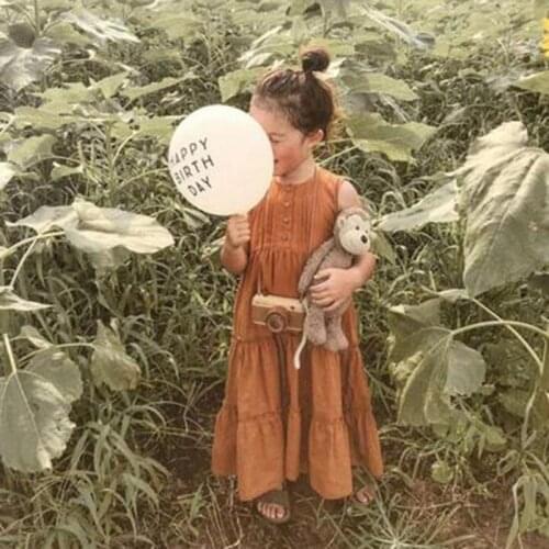 Baby Girl Clothes Autumn 2021 Ins Style European&America Solid Girls Dress Toddler Kids Girl Casual Linen Dress Princess