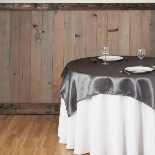 10Pcs 72"*72" Charcoal Square Table Overlay For Round Wedding/Party/Dinning Table Decoration Free Shipping