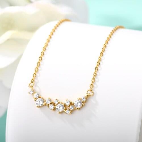 Simple Crystal Necklaces For Women Jewelery necklace colorful zircon pendents Birthday Christmas Gift
