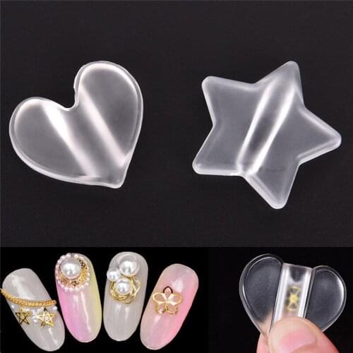 New Clear Heart Shape Nail Metal Slice Sparkle Curve Mold Shaping Tool Stick Stud Lamination Manicure Nail Art Tools 1Pcs