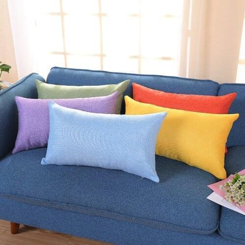 Rectangular Diverse colors pillowcase 50x30cm Rectangle Cushion Cover Cotton Linen Throw Pillow Case Pillowcase
