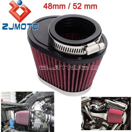 Motorcycle Custom Assembly Universal For Yamaha Honda Suzuki CBR CBF GSXR GXR 48/52mm Air Intake Cone High Flow Filter Cleaner