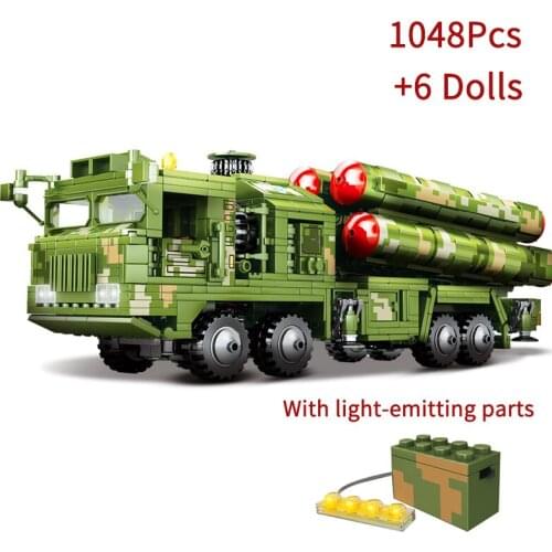 Military War Weapon HQ-9 Anti-aircraft missiles System Model Bricks Building Blocks Toys for Children Boys Kids Gifts 1048Pcs