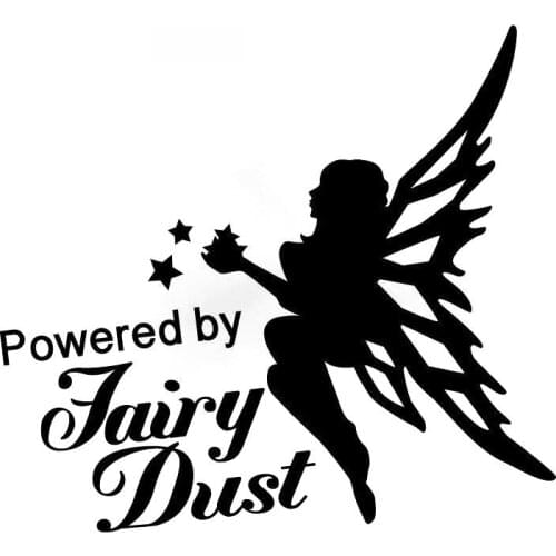 Fairy Dust Girl Cute Magic Sticker High Quality Fashion Car Decoration Personality Pvc Waterproof Decal Black/white, 14cm*13cm