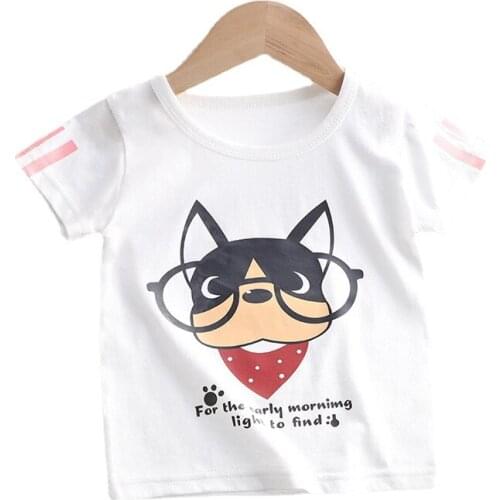 High Quality Kids Clothes Toddler Girl Summer Outfits Cotton Custom Printing Cartoon Design Baby Boy Short Sleeves T-shirts