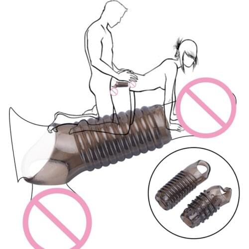 Adult Games Reusable Cock Erection Delay Ejaculation Condoms Chastity Cage Penis Ring Massage Bondage Sex Toys For Men Couples