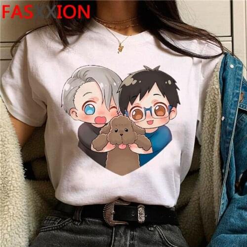 Yuri on Ice top tees men kawaii aesthetic couple top tees t shirt vintage