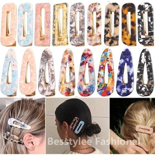 Fashion Women Metal Acetate Hair Pin Clip Leopard Hair Clip Geometric Hairpins Hairgrips Hair Accessories