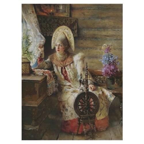 Woman Looking out the Window Clear Picture Girl Top Quality Cross Stitch Kits 14CT Unprinted Embroidered Handmade Art Set Decor