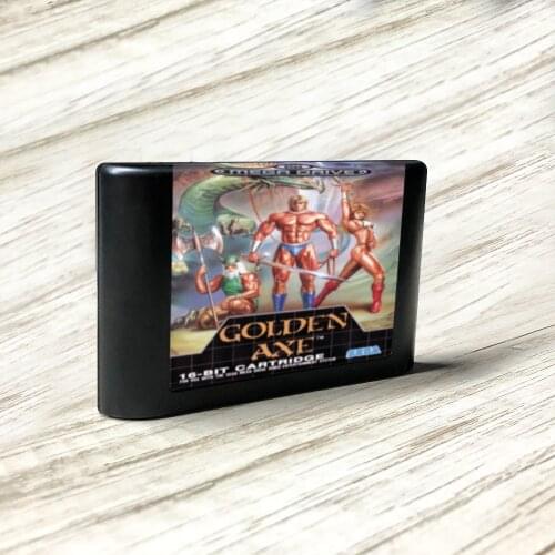 Golden Axe - EUR Label Flashkit MD Electroless Gold PCB Card for Sega Genesis Megadrive Video Game Console