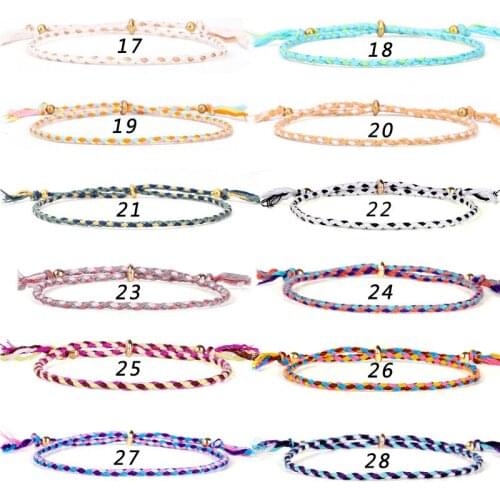 20 Color Hand-knitted Bracelets for Women Girls Wrist Bands Adjustable Birthday Bracelets Friendship Rope liver 12PCS