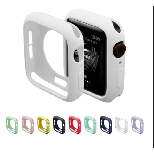 200pcs Resistance Soft Silicone Case for Apple Watch iWatch Series 1 2 3 4 Cover Protection Case 42mm 38mm 40mm 44mm Accessories