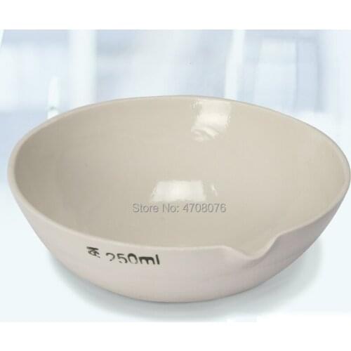 250ml 1pc/pack Porcelain evaporating dish with spout round bottom Pan evaporation Lab for scientific experiments dia