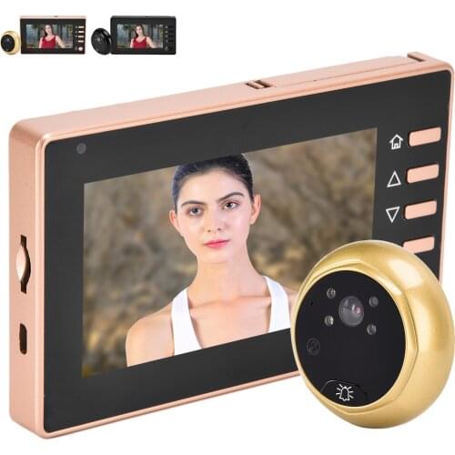 Door Peephole Camera 4.3in 1MP HD Door Viewer Camera Display Video Doorbell Kit Recording Night Vision
