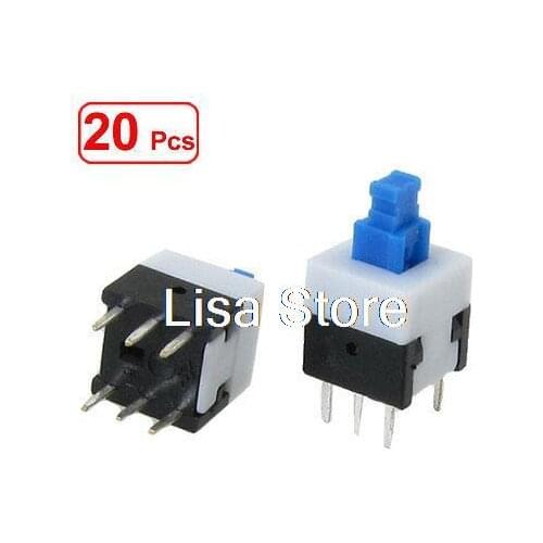 8 x 8mm Torch Latching Tact Tactile Push Button Switch DPDT 6 Pin DIP PCB