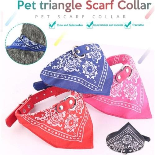 Pet Bandana Collar Neck Scarf Cat Dog Saliva Towel Adjustable Collar Washable Triangle Napkin Dog Supplies XS-XL