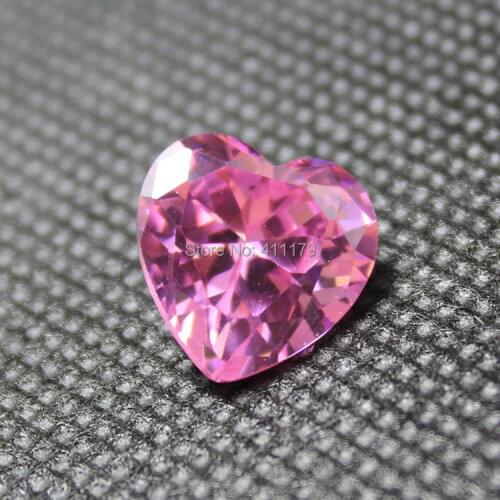Shining pink CZ stones heart shape faceted stone beads aaa cubic zirconia jewelry making DIY loose stone