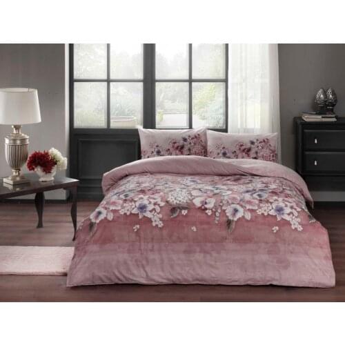Crown Double Ranforce Duvet cover set Liza Dirty Pink