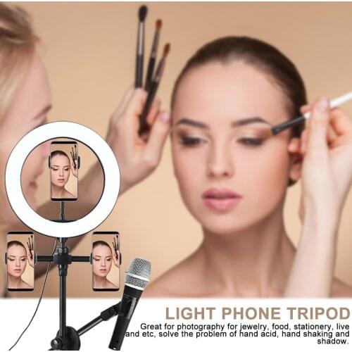 Three mobile phone microphone holder, fill light ring light bracket, mobile phone holder for live broadcast and photography