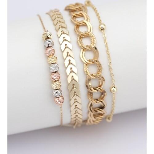 Dorika Chain Figured 4'lü Kombin Bracelet 014 Bracelet