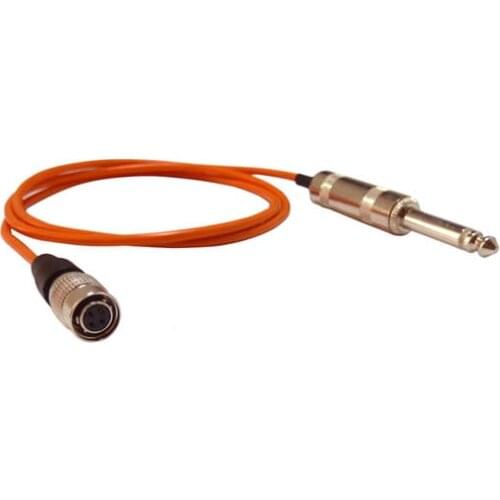 HIXMAN G4AT Instrument cable connects 1/4 straight Jack to 4-Pin Hirose connector for Audio Technica bodypack Transmitter