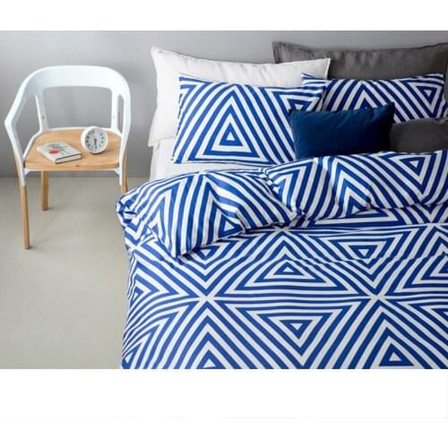 Brand100%Cotton Geometric Europe Brief Print comfortable bedding set bed clothes 4pcs duvet quilt cover bed sheet pillow cases