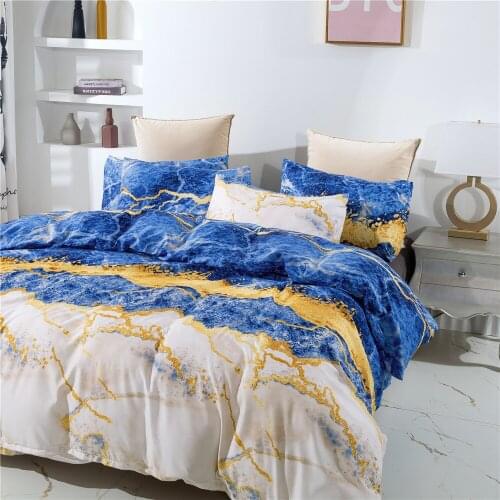 3D Blue Marbling Bedding Set Comforter Duvet Cover Pillowcases Luxury Queen King Bed Sets Single Double Size Nordic Marble Pink