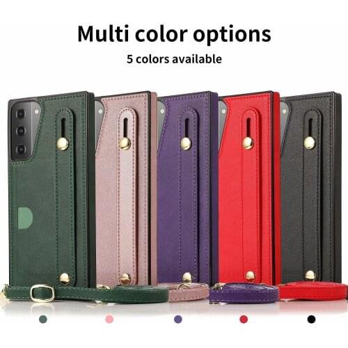 Leather Wrist band Case For Samsung S21 S30 S20 S10 S9 Plus Ultra S10E S20FE Note 9 10 20 Ultra A90 Flip Wallet Cover Cases