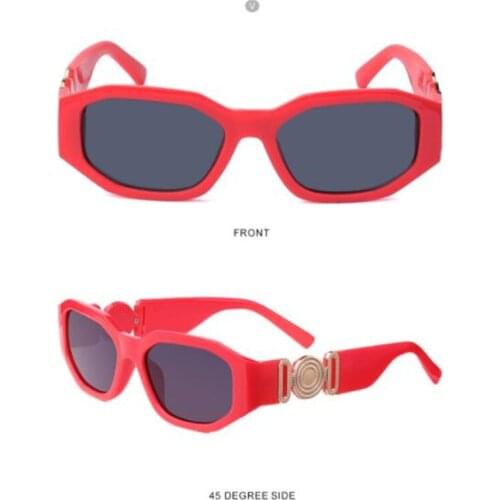 Red sunglasses for Women 2021 new rectangular glasses Uv400 sunshade mirror for both men and women