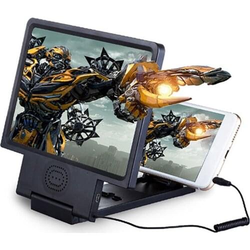 Mobile Phone Screen Magnifier With Speaker, Eye Protection 3D HD Video Screen Amplifier Stand Bracket, 8 Inch Magnifying Holders